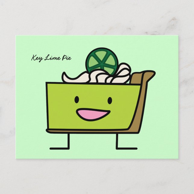 Key Lime Pie sour lemon tart dessert slice graham Postcard (Front)