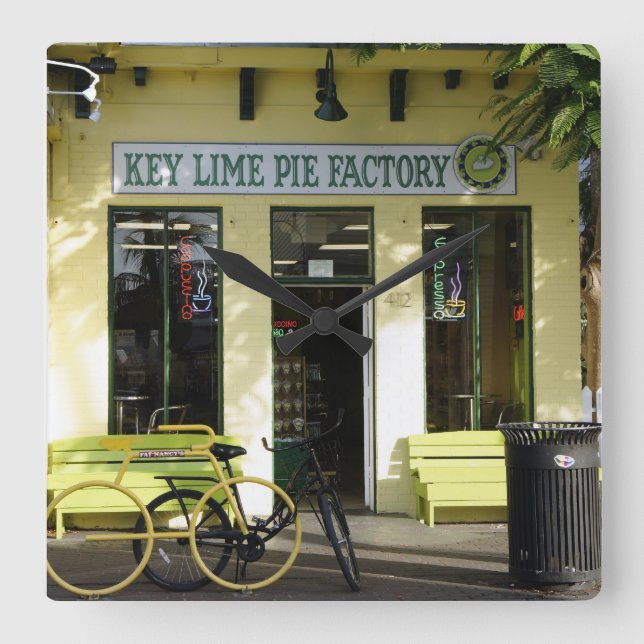 Key Lime Pie Square Wall Clock (Front)