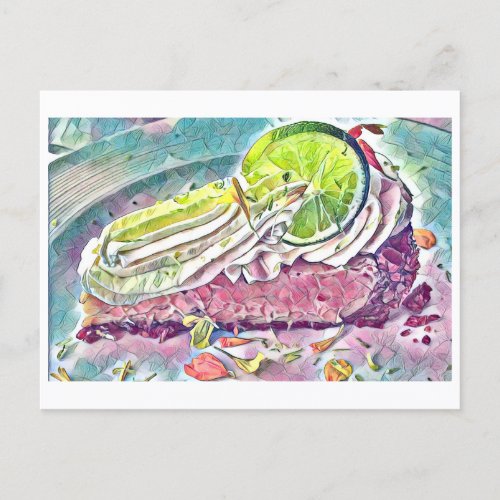 Key Lime Pie Watercolor from Key West Florida Postcard