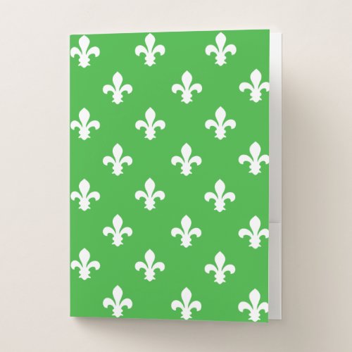 Key Lime Southern Cottage Fleur de Lys Pocket Folder