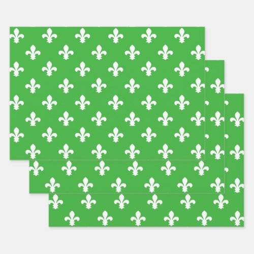 Key Lime Southern Cottage Fleur de Lys Wrapping Paper Sheets