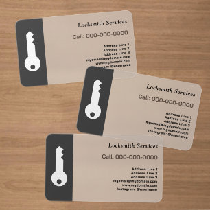 Key & Locksmith Clear Business Cards
