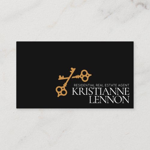 Key Logo Modern Real Estate or Rental Agent Business Card