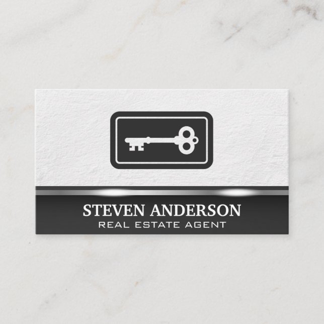 Key Logo | Real Estate  Business Card (Front)