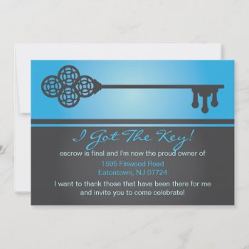 Key - New House Announcement Invitation by youreinvited at Zazzle
