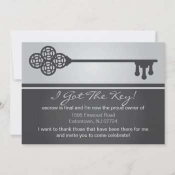 Key - New House Announcement Invitation by youreinvited at Zazzle