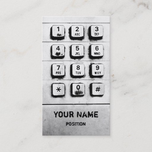 Customizable key pad business card