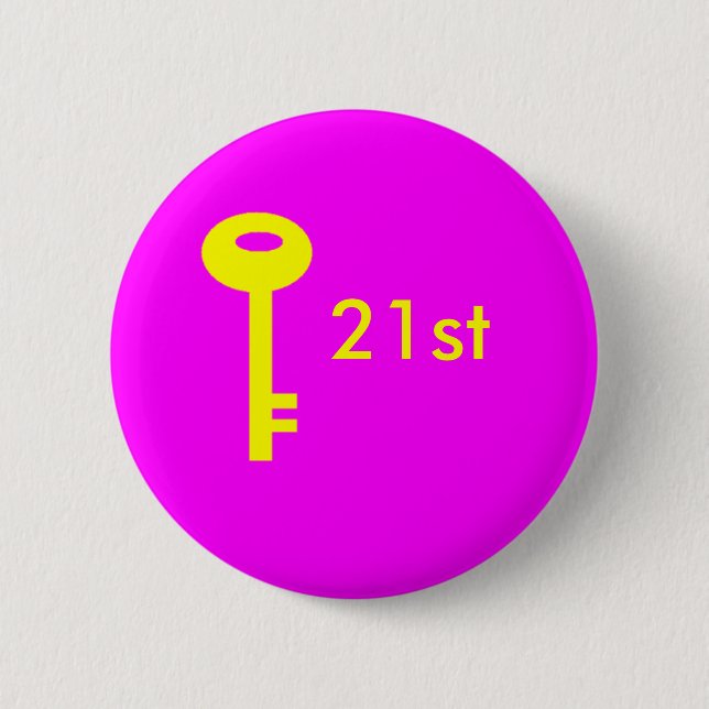 key pink, 21st pinback button (Front)