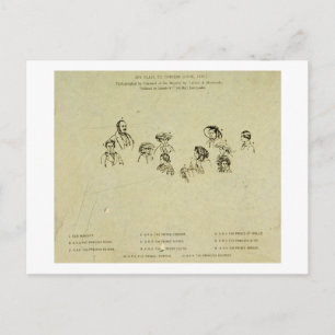 Key Plate to Portrait of the Royal Family at Osbor Postcard