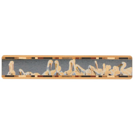 Key Rack, Artisan Handcrafted Flock of Pelicans Key Holder (Front)