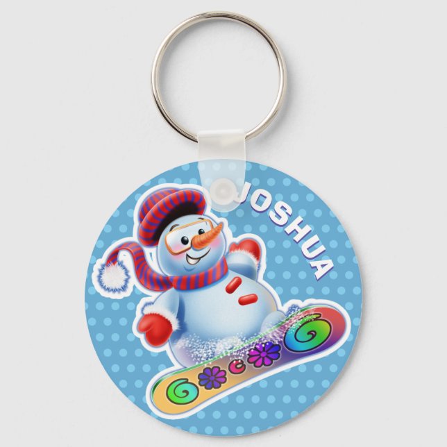 Key Ring Christmas Snowman characters. (Front)