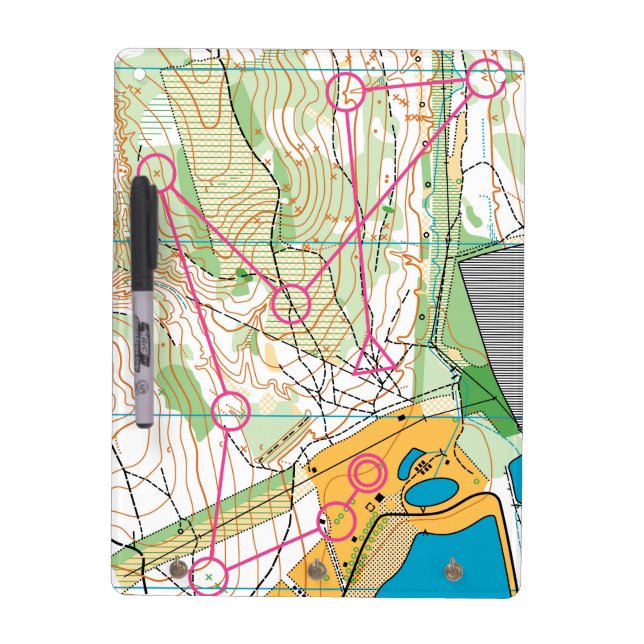 Key Ring holder - Orienteering map Dry Erase Board (Front)