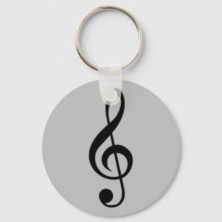  Key Ring Music Clef Silver/Gray