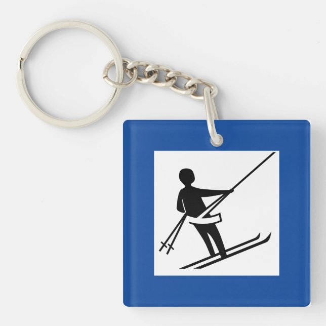 Key ring Road mark Slalom Ski (Front)