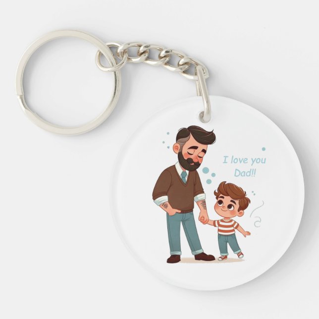 Key ring with dad dedication. (Front)