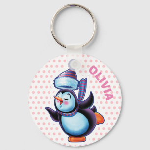 Key Ring with skating penguin