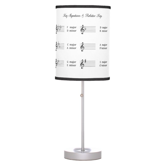 Key Signatures & Relative Keys Music Theory  Table Lamp (Front)