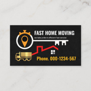 Key Stopwatch Gold Truck Moving Home Business Card