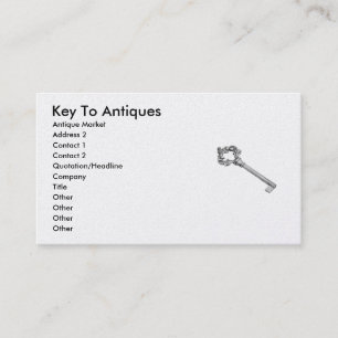 Key To Antiques Antique Market Business Card