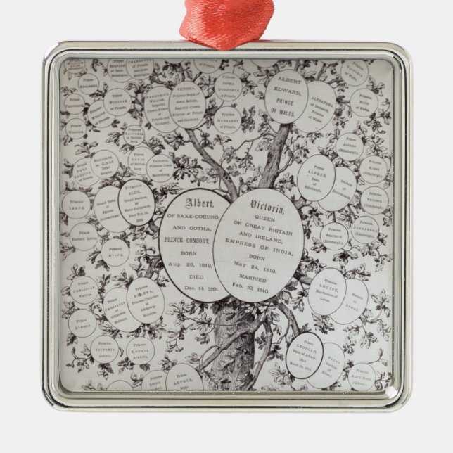 Key to Genealogical Tree Metal Ornament (Front)