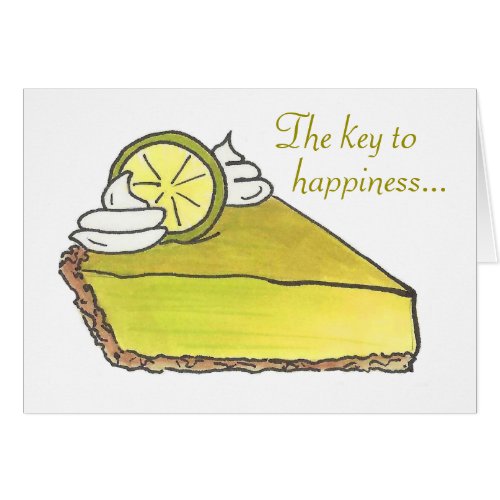 Key to Happiness is You Keylime Pie Slice Cards