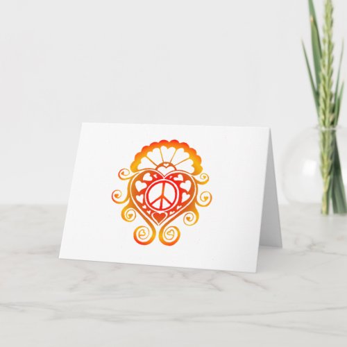 key to heart henna sunburst holiday card