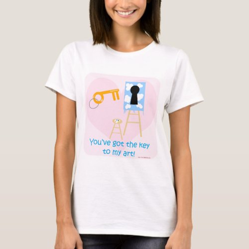 Key To My Art Cute Cartoon Slogan Design T_Shirt