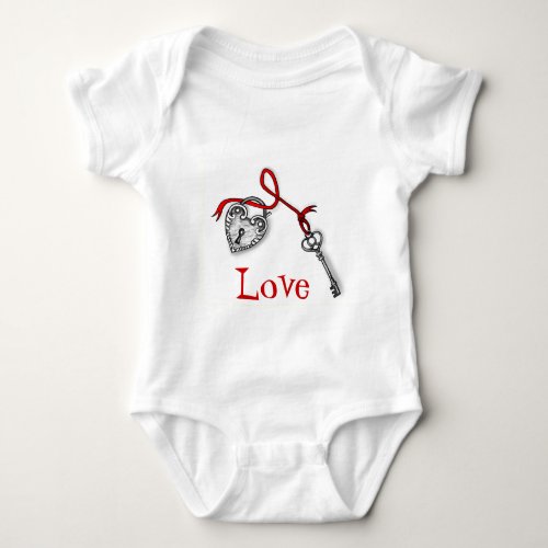 Key to my heart baby bodysuit