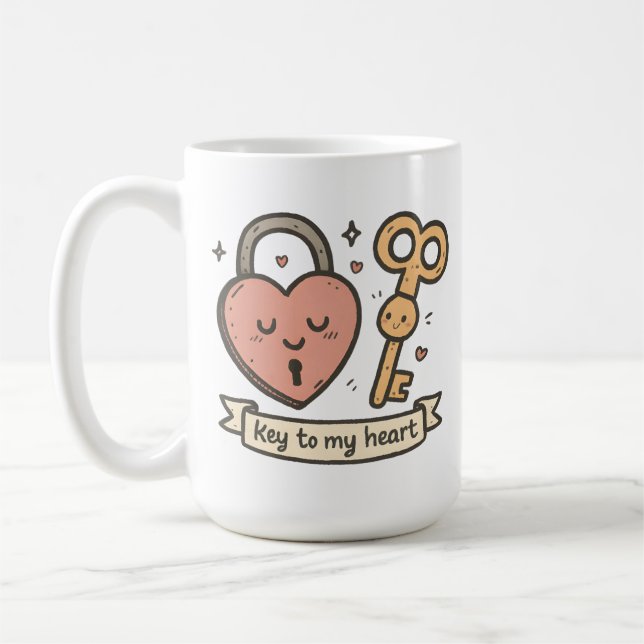 Key to My Heart Coffee Mug (Left)