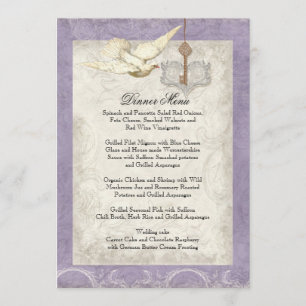 Key to my Heart, Doves Swirl Wedding Dinner Menu