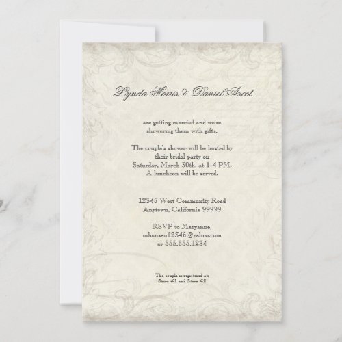 Key to my Heart Doves Swirl Weddings Invite