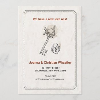 Key To My Heart New Home Announcement by heartfeltclub at Zazzle
