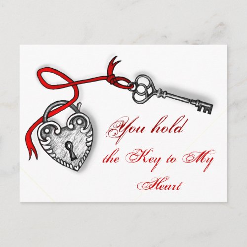 Key to my heart postcard