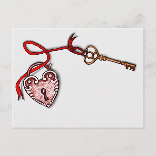 Key to my heart postcard