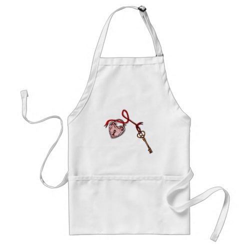 Key to my heart  Red Adult Apron