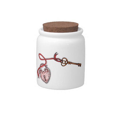 Key to my heart  Red Candy Jar