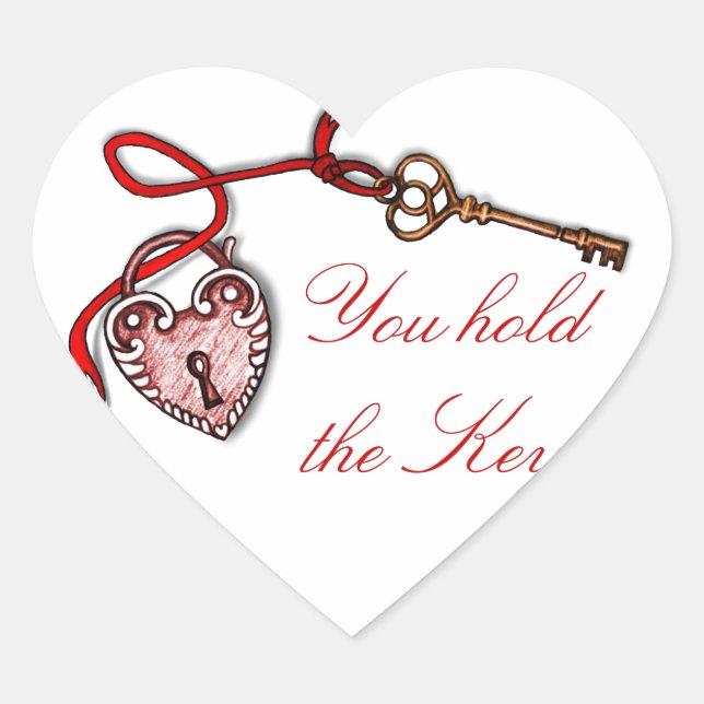 Key to my heart ~ Red Heart Sticker (Front)