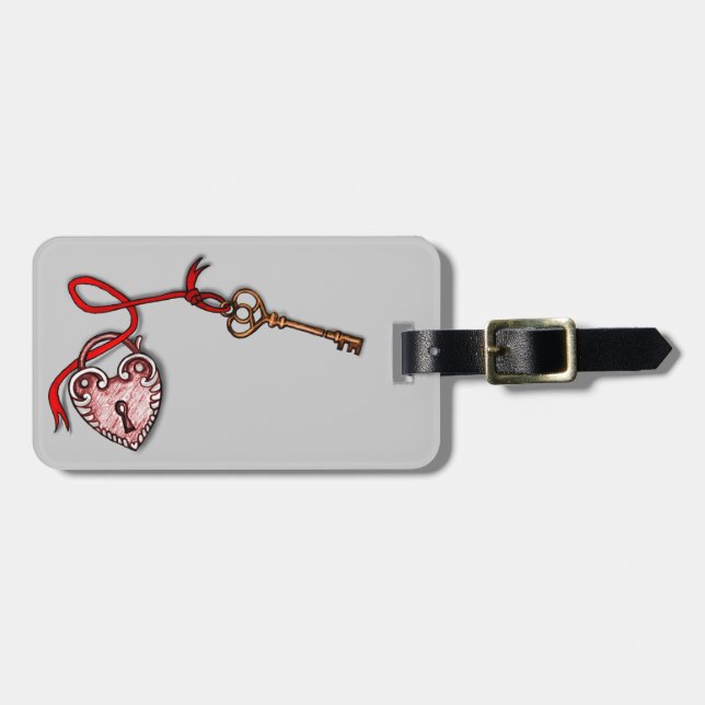 Key to my heart ~ Red Luggage Tag (Front Horizontal)