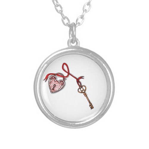 Key to my heart silver plated necklace