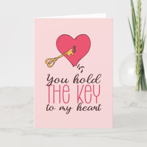 Key To My Heart Sweet Cute Funny Valentines Day Holiday Card