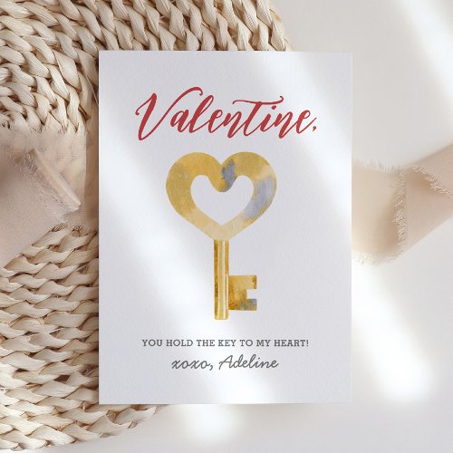 Key to my Heart Valentines Day Note Card