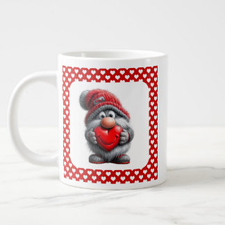 "Key to My Heart" Whimsical Gnome Giant Coffee Mug