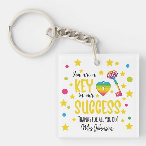 Key to Our Success Company Thank You Appreciation  Keychain