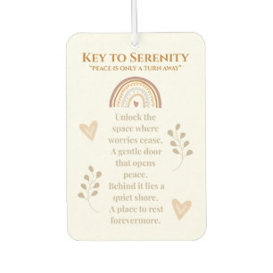 Key to Serenity Car Air Freshener – Inspirational