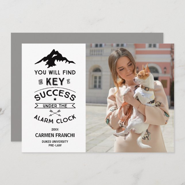 Key to Success Humorous Graduation Invitation (Front/Back)