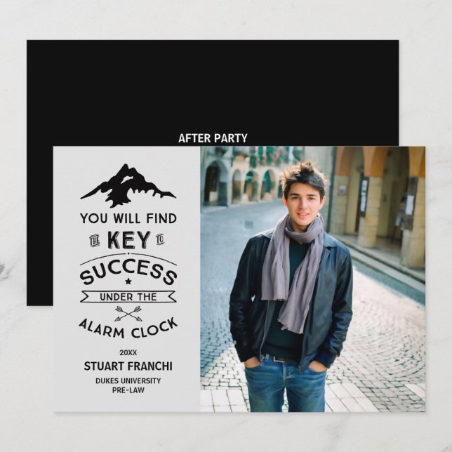 Key to Success Humorous Graduation Invitation (Front/Back)
