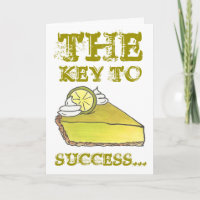 Key to Success Lime Pie Slice Congratulations Card