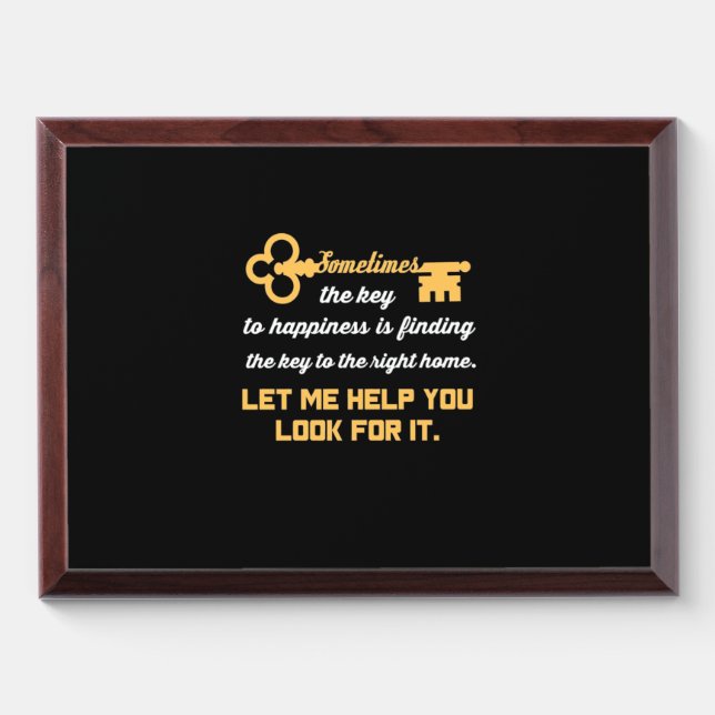 Key To Your New House Award Plaque (Horizontal)