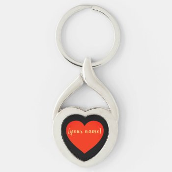 Key Trailer Heart Black Yellow Red Keychain by german_black_store at Zazzle