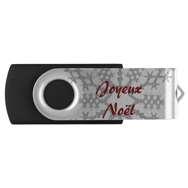 Key USB Merry Christmas, flake Flash Drive (Front)